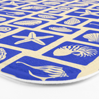 Vintage marine seashell mosaic art pattern Bath Mat Gallery Image 3