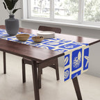 Vintage marine seashell mosaic art pattern Table Runner Gallery Image 2