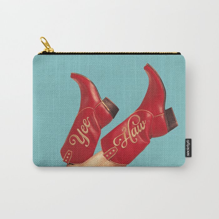 These Boots - Yee haw Cherry Red n Blue Carry All Pouch Gallery Image 1