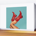 These Boots - Yee haw Cherry Red n Blue Wall Mural Gallery Image 2