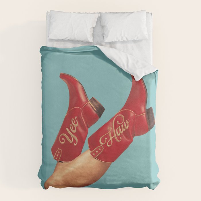 These Boots - Yee haw Cherry Red n Blue Duvet Cover Gallery Image 6