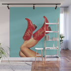 These Boots - Yee haw Cherry Red n Blue Wall Mural Gallery Image 1