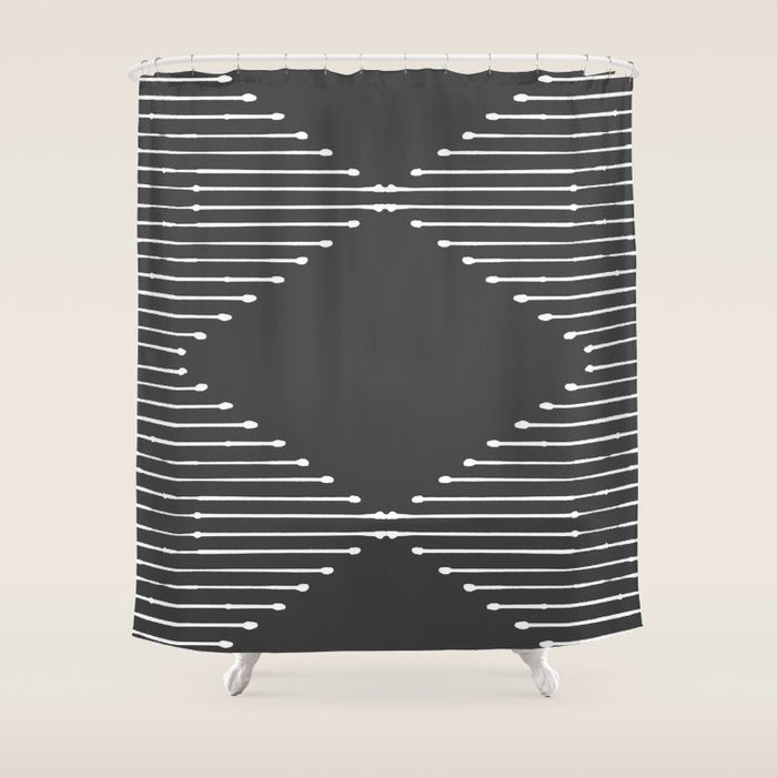 Geo (Dark Gray) Shower Curtain Gallery Image 1