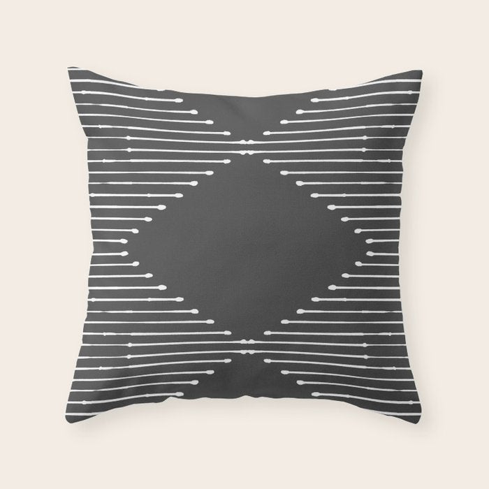 Geo (Dark Gray) Throw Pillow Gallery Image 1