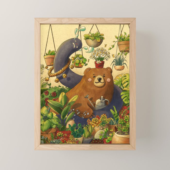 Garden Bear Mini Art Print Gallery Image 1