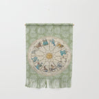 Vintage Astrology Zodiac Wheel Green Wall Hanging Gallery Image 1