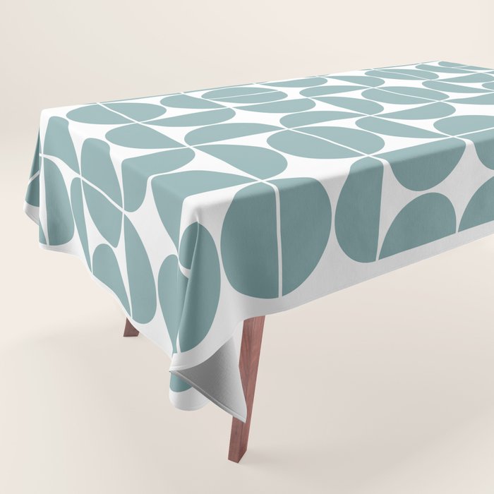 Mid Century Modern Geometric 04 Glass Blue Tablecloth Gallery Image 1
