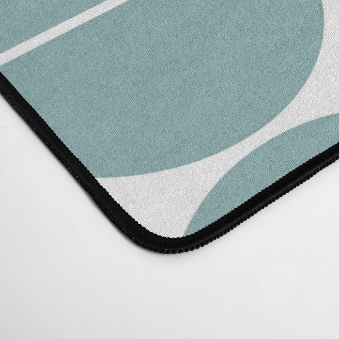 Mid Century Modern Geometric 04 Glass Blue Desk Mat Gallery Image 4