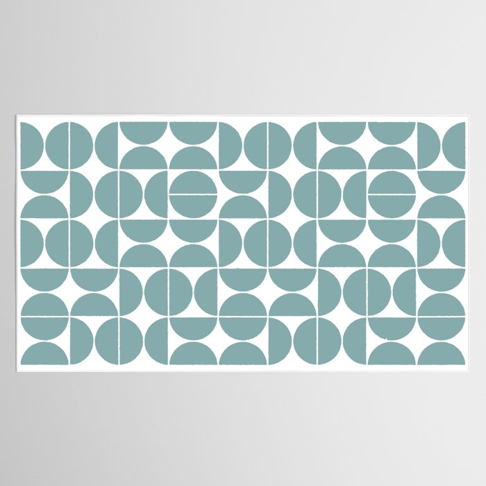 Mid Century Modern Geometric 04 Glass Blue Tablecloth Gallery Image 2