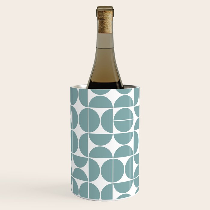Mid Century Modern Geometric 04 Glass Blue Wine Chiller Gallery Image 3
