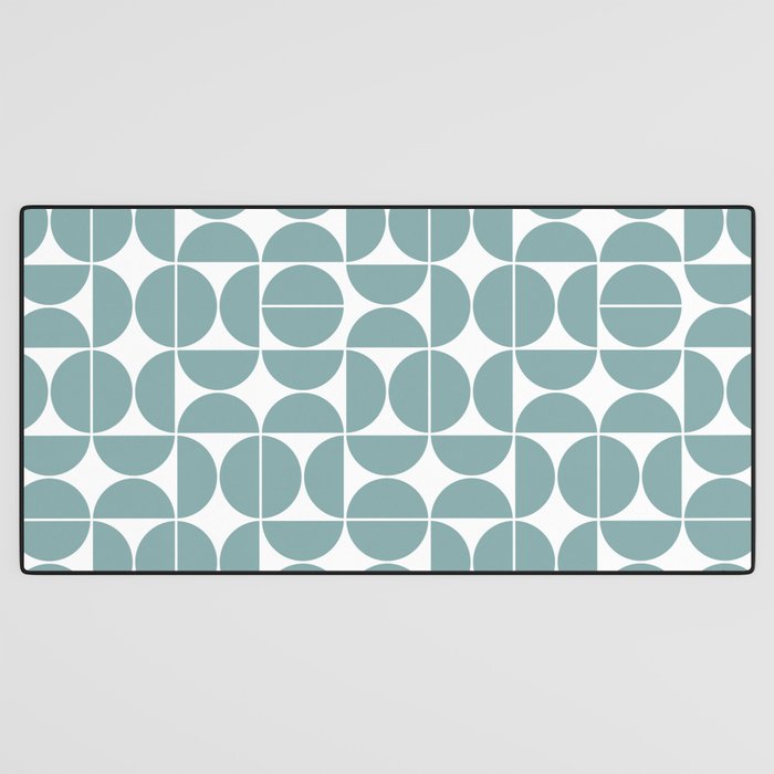 Mid Century Modern Geometric 04 Glass Blue Desk Mat Gallery Image 3