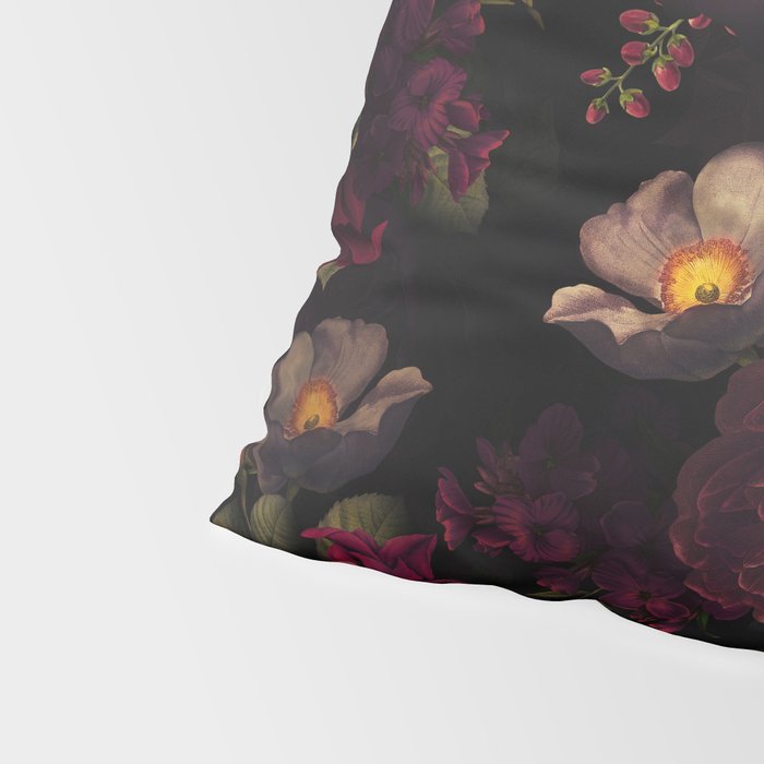 Midnight Vintage Shiny Botanical Rose Garden Pillow Sham Gallery Image 4