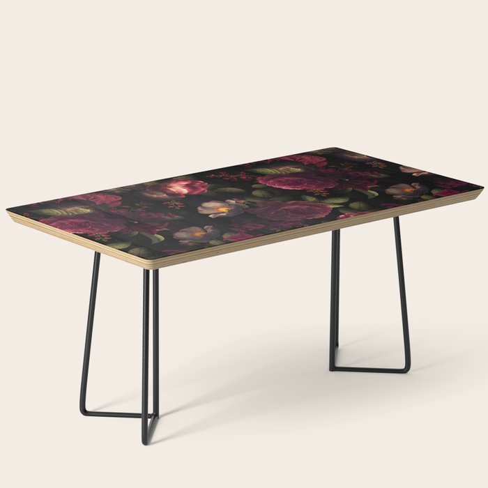 Midnight Vintage Shiny Botanical Rose Garden Coffee Table Gallery Image 1