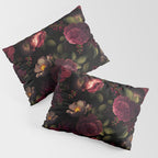 Midnight Vintage Shiny Botanical Rose Garden Pillow Sham Gallery Image 3