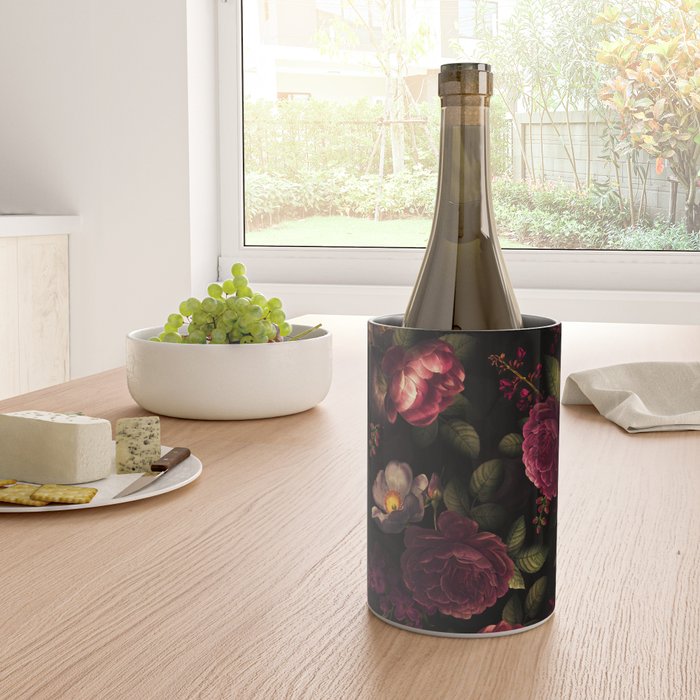 Midnight Vintage Shiny Botanical Rose Garden Wine Chiller Gallery Image 4