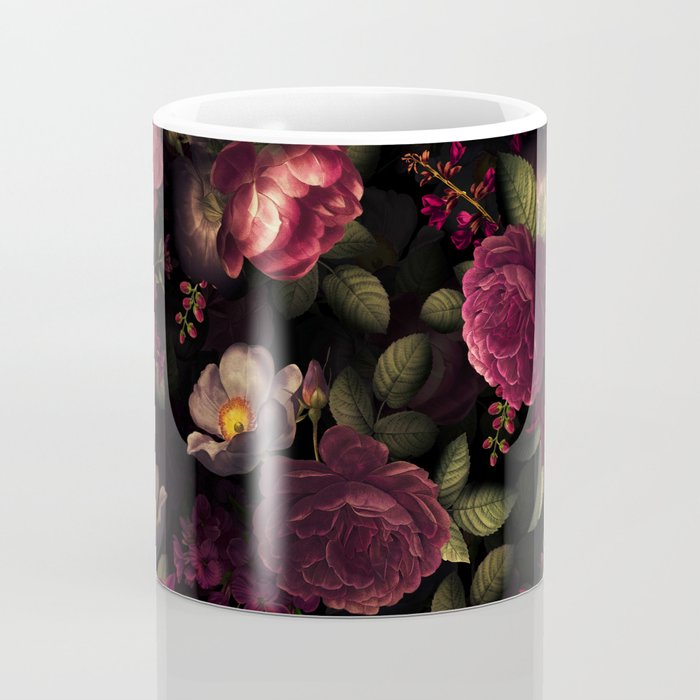 Midnight Vintage Shiny Botanical Rose Garden Coffee Mug Gallery Image 4