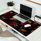 Midnight Vintage Shiny Botanical Rose Garden Desk Mat Gallery Image 2