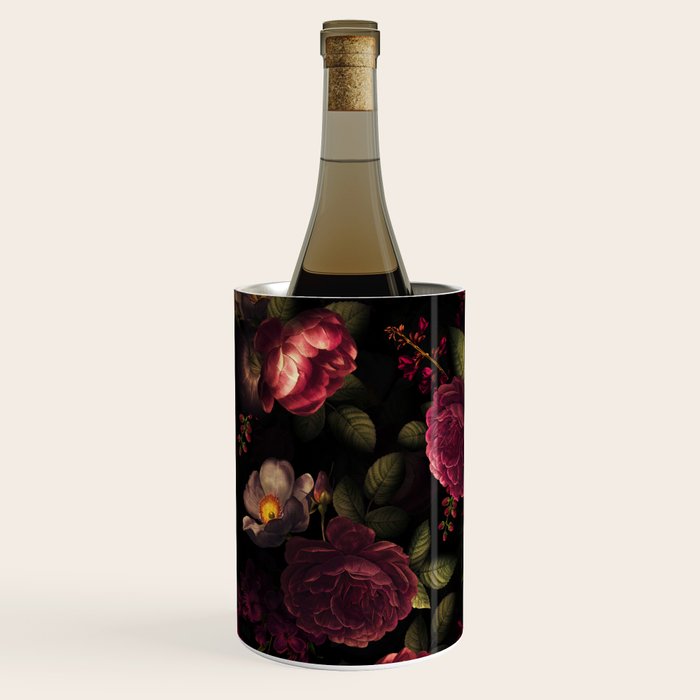 Midnight Vintage Shiny Botanical Rose Garden Wine Chiller Gallery Image 1
