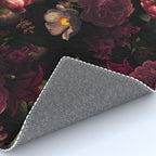Midnight Vintage Shiny Botanical Rose Garden Rug Gallery Image 4
