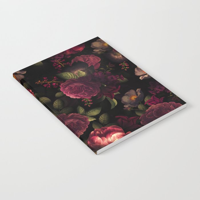 Midnight Vintage Shiny Botanical Rose Garden Notebook Gallery Image 2