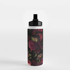 Midnight Vintage Shiny Botanical Rose Garden Water Bottle Gallery Image 2