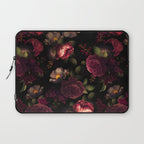 Midnight Vintage Shiny Botanical Rose Garden Laptop Sleeve Gallery Image 1