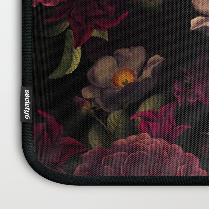 Midnight Vintage Shiny Botanical Rose Garden Laptop Sleeve Gallery Image 3