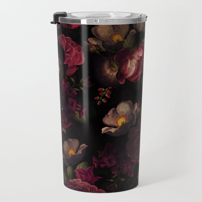 Midnight Vintage Shiny Botanical Rose Garden Travel Mug Gallery Image 3
