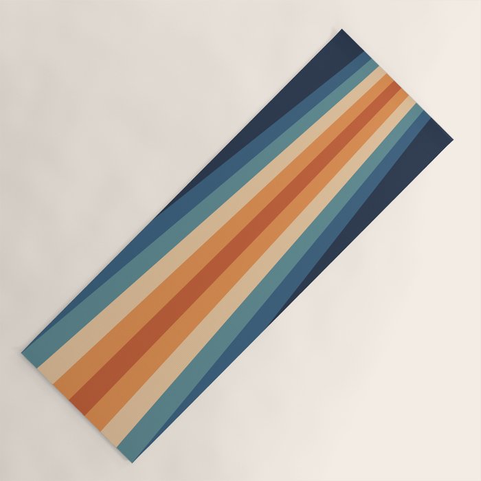 70's Retro Stripes Yoga Mat Gallery Image 1