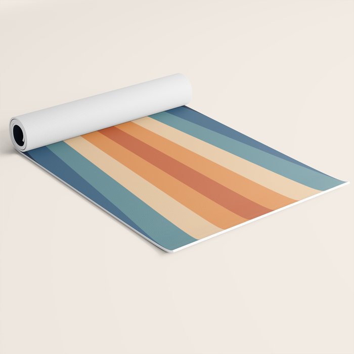 70's Retro Stripes Yoga Mat Gallery Image 2