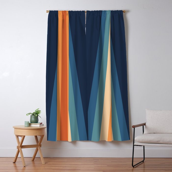 70's Retro Stripes Window Curtain Gallery Image 1