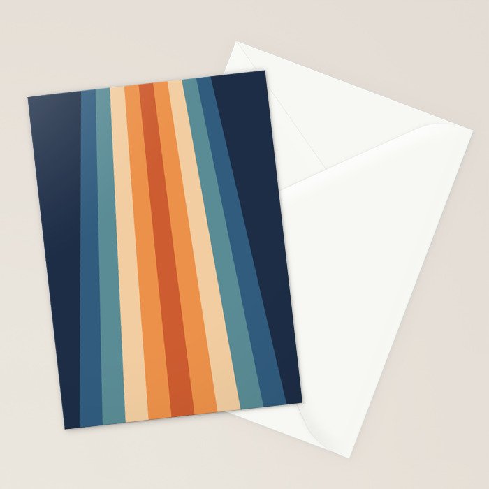 70's Retro Stripes Stationery Card Gallery Image 2