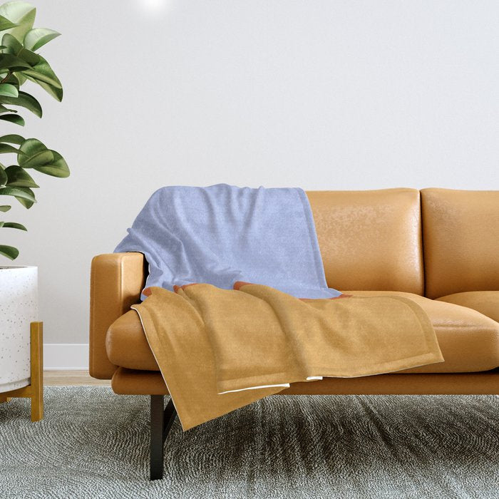 70s Summer Color Block Blue and Orange Throw Blanket Gallery Image 1
