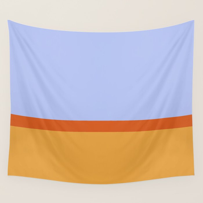 70s Summer Color Block Blue and Orange Wall Tapestry Gallery Image 4