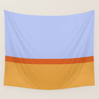 70s Summer Color Block Blue and Orange Wall Tapestry Gallery Image 4