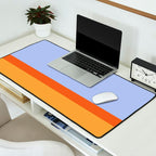70s Summer Color Block Blue and Orange Desk Mat Gallery Image 2