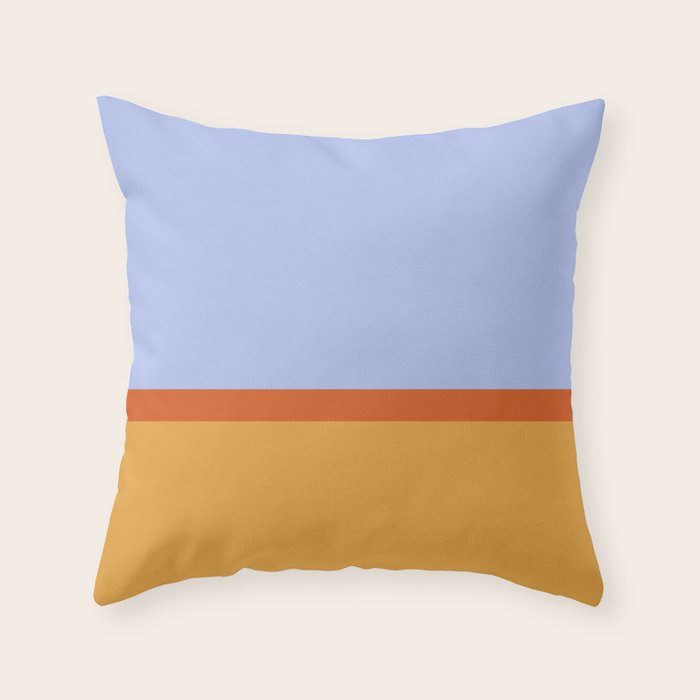 70s Summer Color Block Blue and Orange Throw Pillow Gallery Image 6