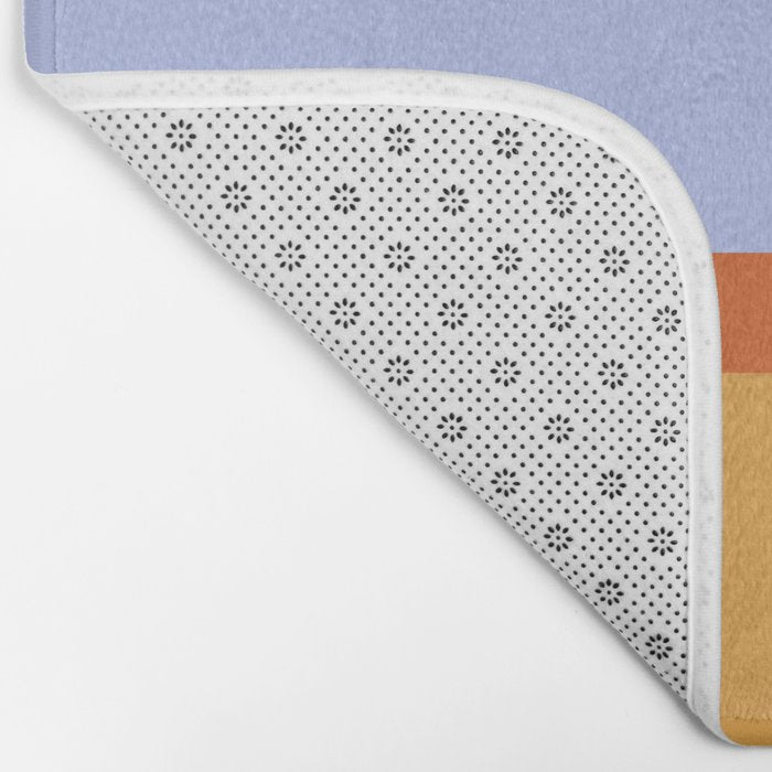 70s Summer Color Block Blue and Orange Bath Mat Gallery Image 2