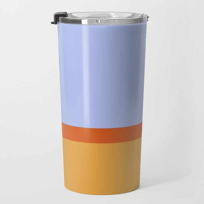 70s Summer Color Block Blue and Orange Travel Mug Gallery Image 3