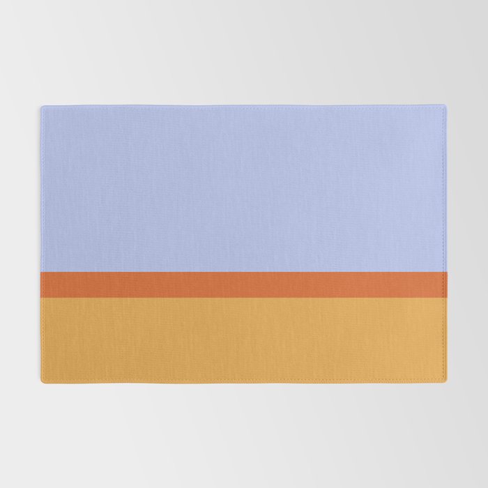 70s Summer Color Block Blue and Orange Rug Gallery Image 2
