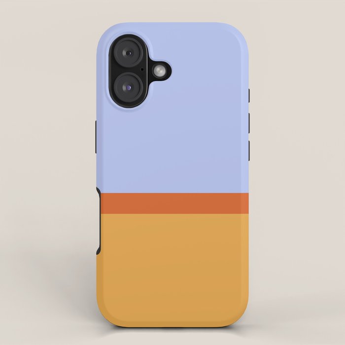 70s Summer Color Block Blue and Orange iPhone Case Gallery Image 1