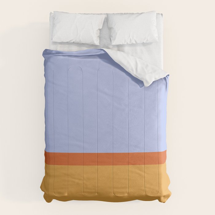 70s Summer Color Block Blue and Orange Comforter Gallery Image 6