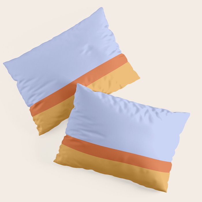 70s Summer Color Block Blue and Orange Pillow Sham Gallery Image 3