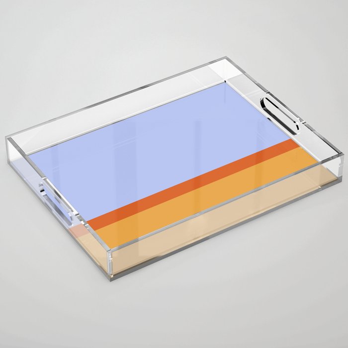 70s Summer Color Block Blue and Orange Acrylic Tray Gallery Image 1
