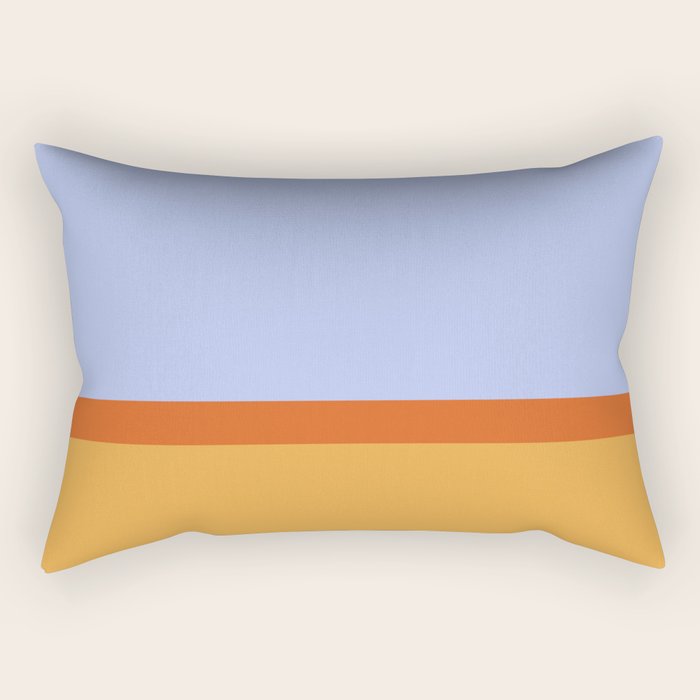 70s Summer Color Block Blue and Orange Rectangular Pillow Gallery Image 1