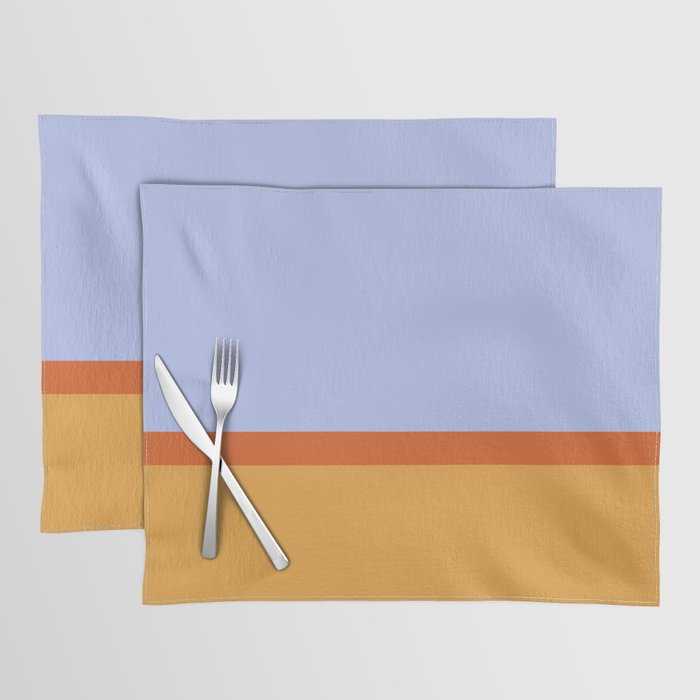 70s Summer Color Block Blue and Orange Placemat Gallery Image 1