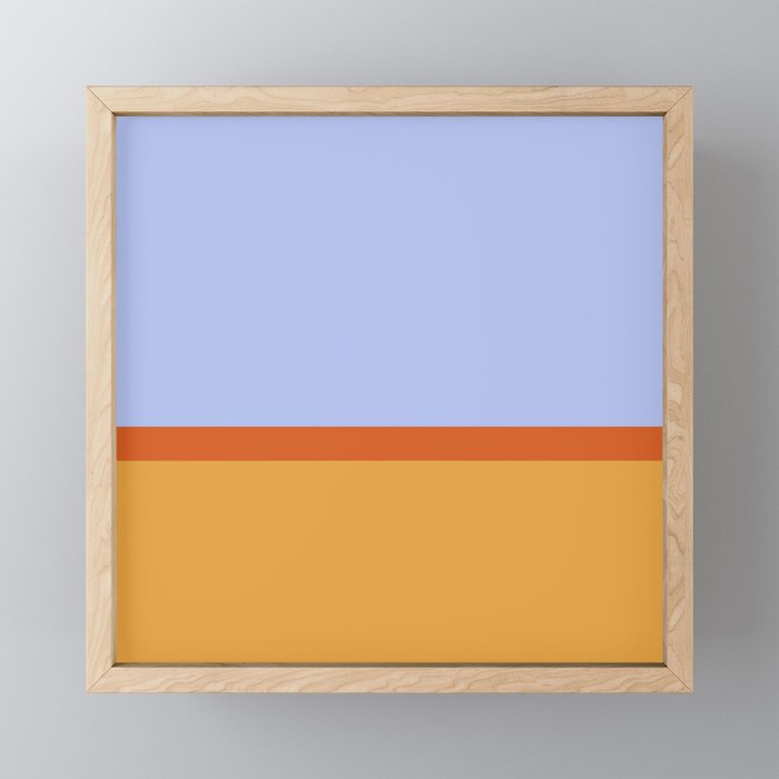 70s Summer Color Block Blue and Orange Mini Art Print Gallery Image 1