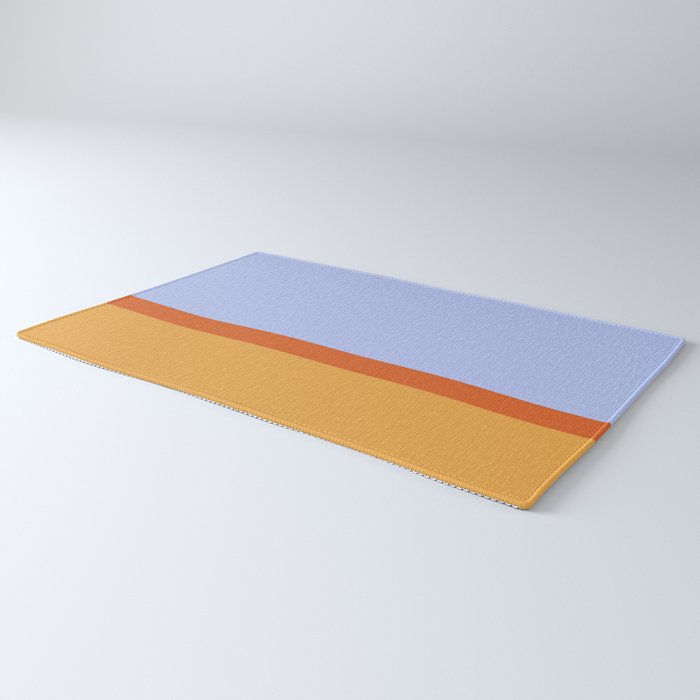 70s Summer Color Block Blue and Orange Rug Gallery Image 3