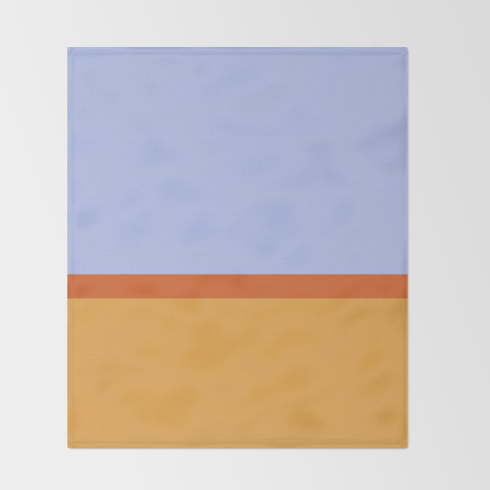 70s Summer Color Block Blue and Orange Throw Blanket Gallery Image 2