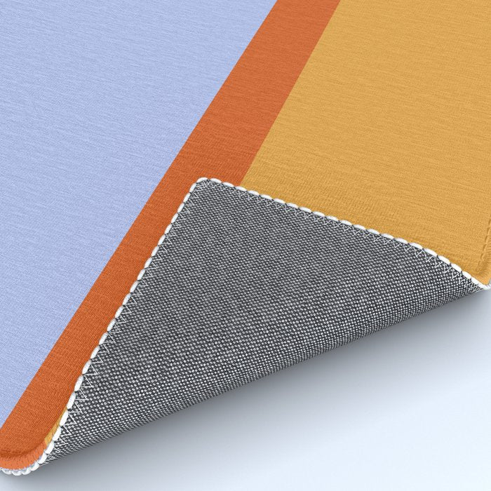 70s Summer Color Block Blue and Orange Rug Gallery Image 4